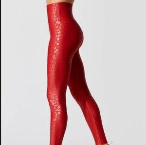 Carbon38 Leopard High Rise Full-length Takara Legging - Carbon Red - Small
